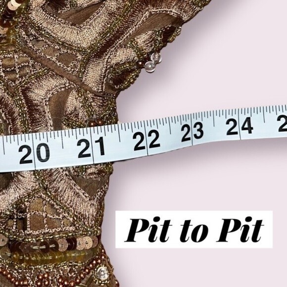 Vintage 80s SCALA Silk Beaded Sequin Blazer Copper Top Womens Size Small Medium - Picture 9 of 9